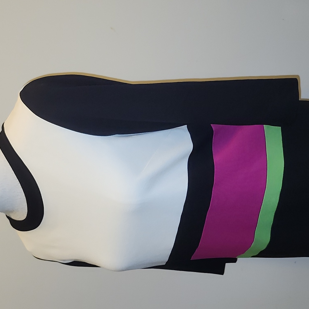 W By Worth Color Block Retro 60's Mod Sheath Dres… - image 2